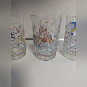 McDonald's Drink Glass Walt Disney World Remember The Magic 25th Anniversary X 3